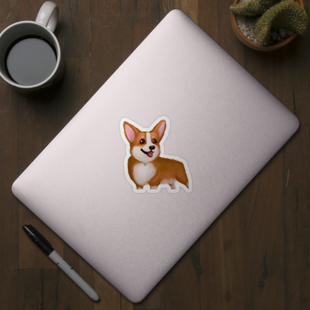 Cute Pembroke Welsh Corgi Drawing by Play Zoo